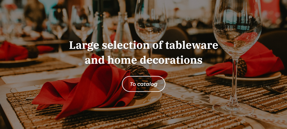 Large selection of tableware and home decorations